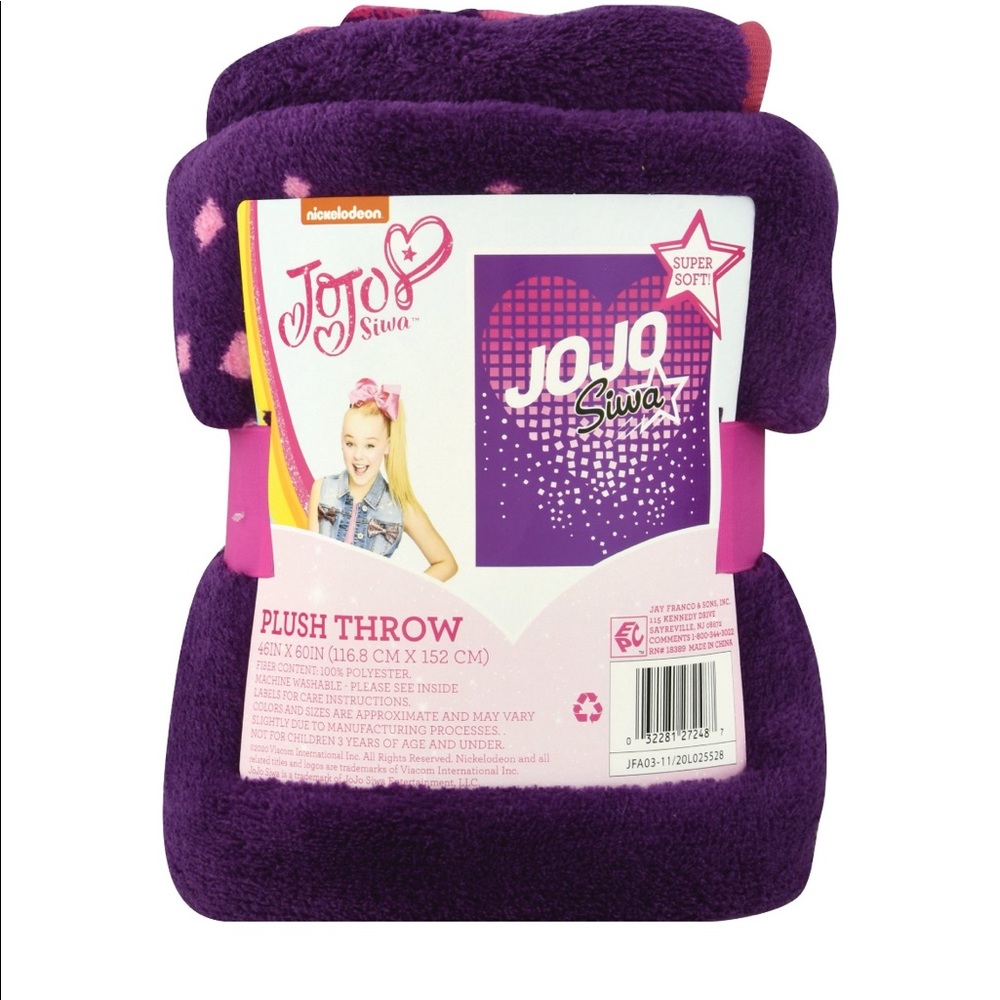 NEW Jojo Siwa Purple Super Soft Plush Throw